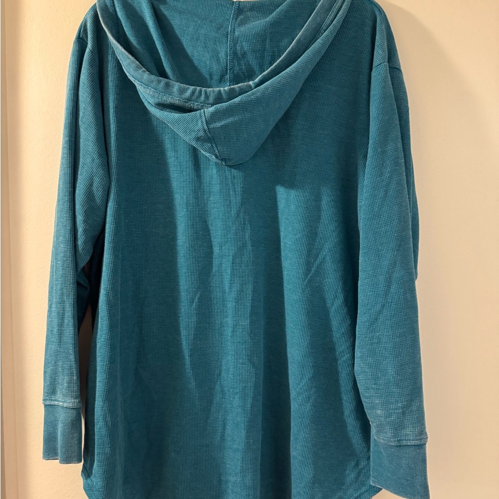 Jane + Delancey Women’s 1X Teal Hooded Top NWT - Picture 2 of 3